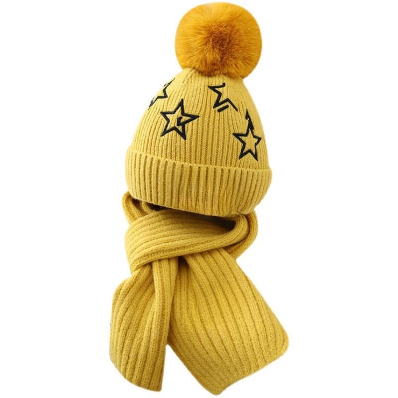 Sombreros infantiles de invierno y bufandas dos conjuntos para proteger del frío a los hijos