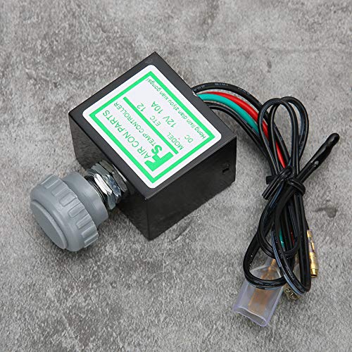 Yctze, termostato electrónico para aire acondicionado de coche, 12 V, 24 V, ABS, 10A, aire acondicionado para coche, termostato electrónico, interruptor de temperatura, control universal(12v)