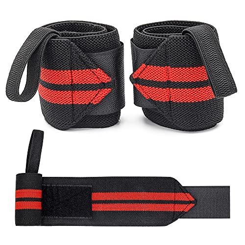 EXPEDER Power Weight Lifting Wrist Wraps Supports Gym Training Fist Straps - Sold as Pair & One Size Fits All