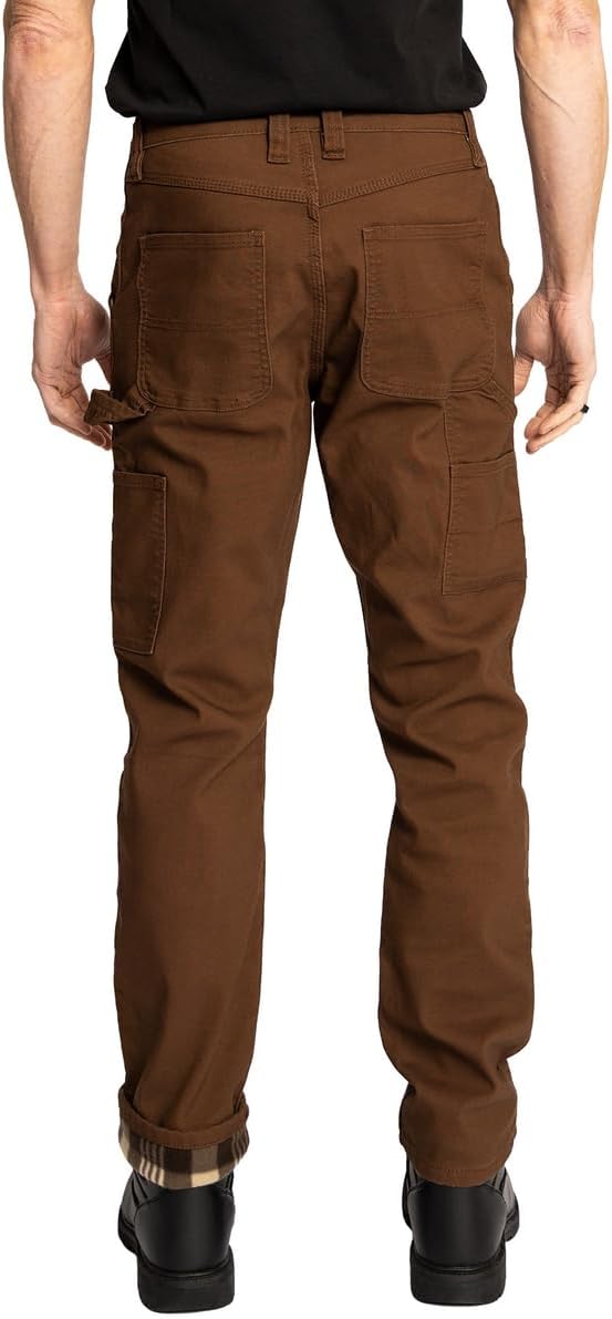 FULL BLUE Carpenter Fleece Lined Canvas Stretch Performance Pants, Regular Fit, Utility Pocket & Hammer Loop - Image 3