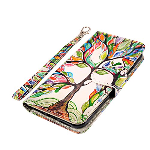 Iphone X Case, Urspeedteklive Iphone X Wallet Case, Premium Pu Leather Wristlet Flip Case Cover With Card Slots & Stand For Apple Iphone X, Love Tree #TOP6