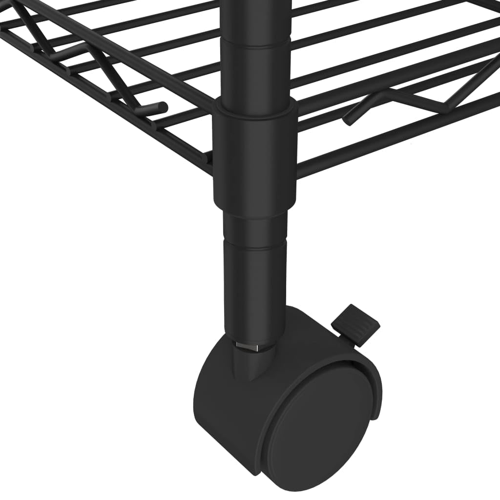 Générique Étagère de Rangement 5 Niveaux Roues 75x35x155 cm Noir 250 kg,Entreprise & Industrie,Stockage Industriel,Étagères industrielles,324630