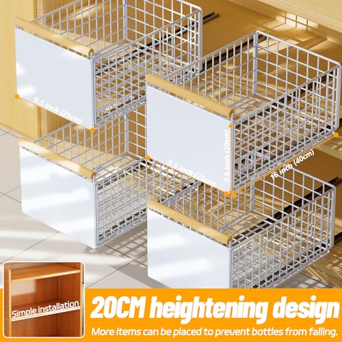 Lureon 2 Pacchi Cassetti Estraibili Per Cucina, Cassetti Estraibili Con Adesivo, Organizer Per Mobili Per Mobili, Cassetto Estraibile Cucina, Cassetto Della Senza Foratura Chiodatura - 2