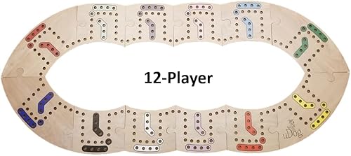 uDog Juego de mesa Diversión antigua para 2 a 12 jugadores Hecho a mano en los Estados Unidos Piezas de madera duraderas para durar toda la vida