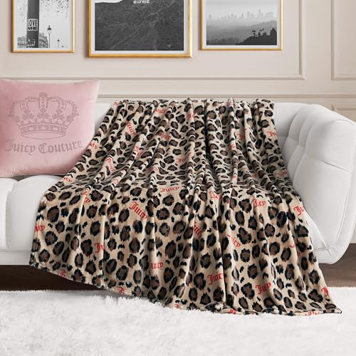 Juicy Couture Oversized Plush Throw Blanket 60 x 70 Lush Leopardess
