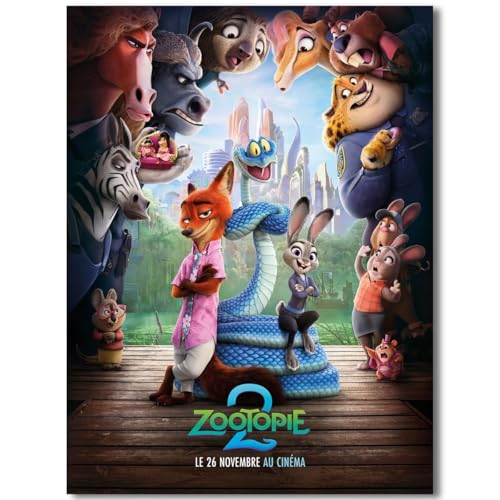 BILVAZOG Animal Zootopia 2 Poster For Fans Kids Room Bedroom