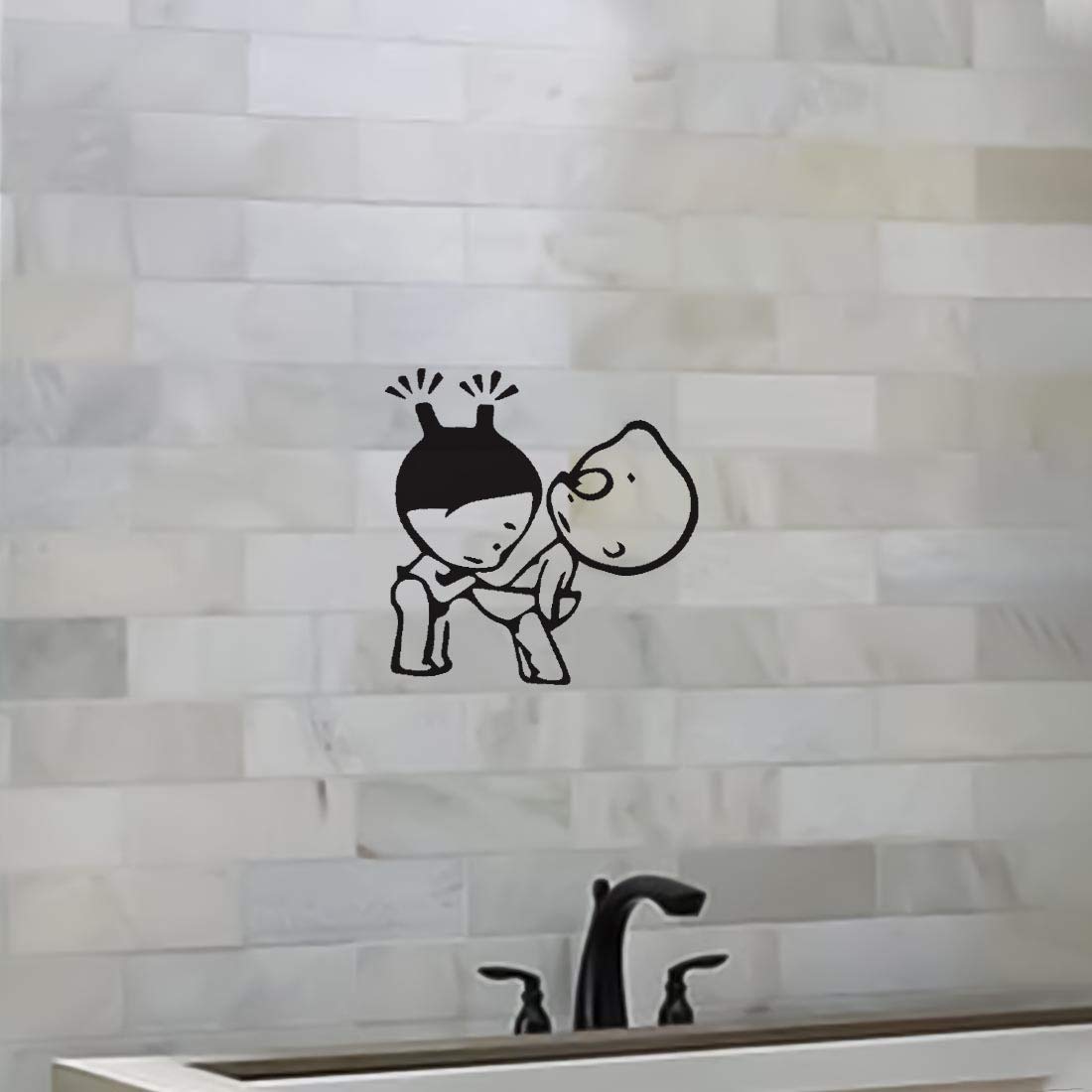 100yellow® Funny Theme Toilet Sticker (PVC Vinyl; Multicolour; Medium-10 X 8 Inch/Transparent) 1