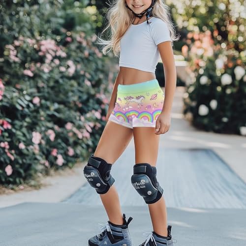 Novelty Yoga Shorts for Girls 5-14 Y Tight High Waisted Quickly Dry Bike Workout Sport Athletic Shorts3