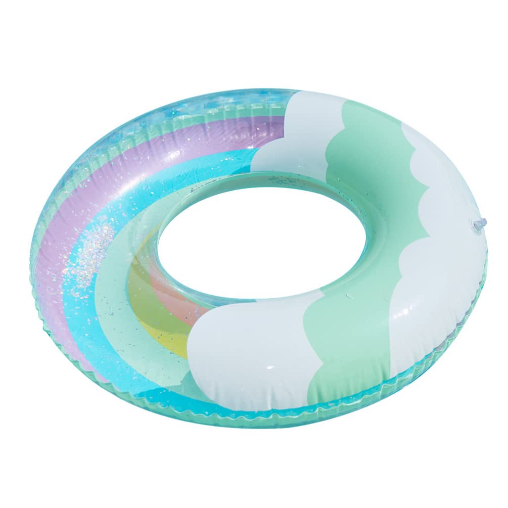 Didiseaon Anillo De Natación En La Nube Flotador Inflable Anillos De Piscina Anillos De Agua De Verano Flotadores Inflables del Arco Iris Juguetes Playa De Polivinilo Flotar Espesar