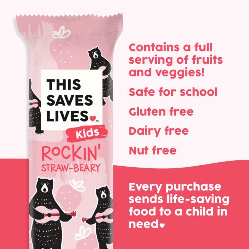 This Saves Lives Kids' Snack Bars, Rockin' Straw-Beary, 0.88 Ounce, Case Of 60 Granola Bars, Gluten-Free, Safe For School, Nut-Free, Dairy-Free #TOP1