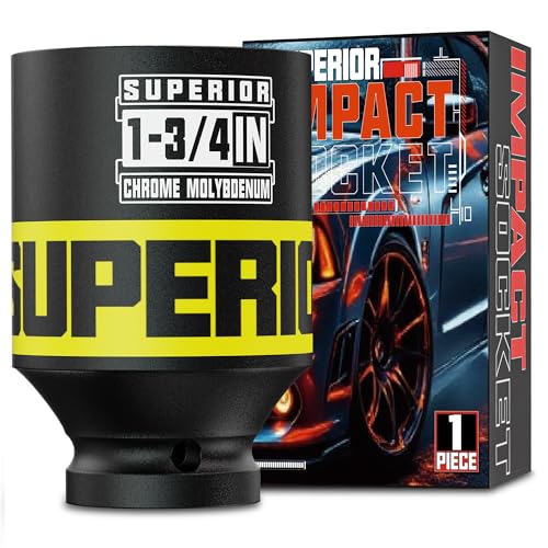 Image of 1 /2 inch Drive Impact Socket, 1-3 /4 Inch Deep Socket, SAE, 6 Point, CR-MO, for Automotive Maintaince Truck Tires Jumbo Fasteners