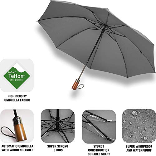 Image of Automatic Open Close Compact Travel Umbrella with Wind Vent Umbrella big size Lightweight Windproof Folding for men Women