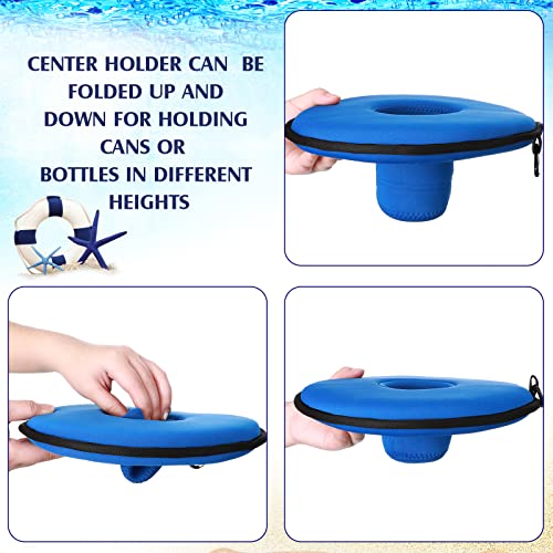 Floating Drink Holder 4 Pieces Neoprene Floating Cooler Inflatable Drink Holder Floating Coaster Pool Drink Holder For Pool Party Water Fun (Blue) #TOP2