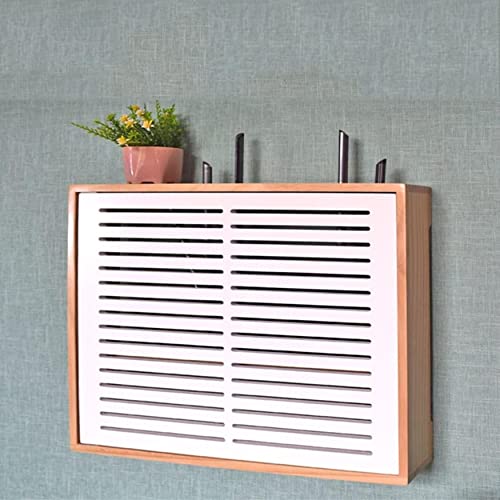 Rack de almacenamiento de enrutador de madera para organizar cables 3