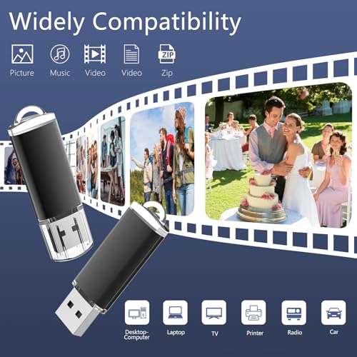 EASTBULL Flash Drive a granel de 64 GB, pacote com 5 unidades USB 2.0, unidade de memória em massa p