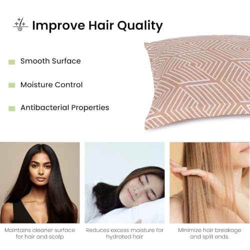 Image of Mush Aura Collection 300 TC Bamboo Pillow Covers Set of 2 | Bamboo Pillow Case for Hair & Skin, Ultra Soft Cooling Pillow Case, Breathable Smooth Pillowcase for Everyday Comfort (Peach Orange)