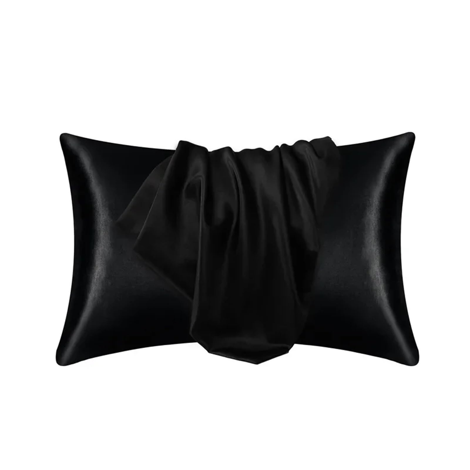 Silk Pillowcase Silk Pillowcase Pillow Cover Silky Satin Hair Beauty Pillowcase Comfortable Pillow Case Home Decor Pillow Covers(Black,51cmx76cm)