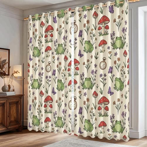 Rideaux occultants vert pour salon et bureau au décor de printemps