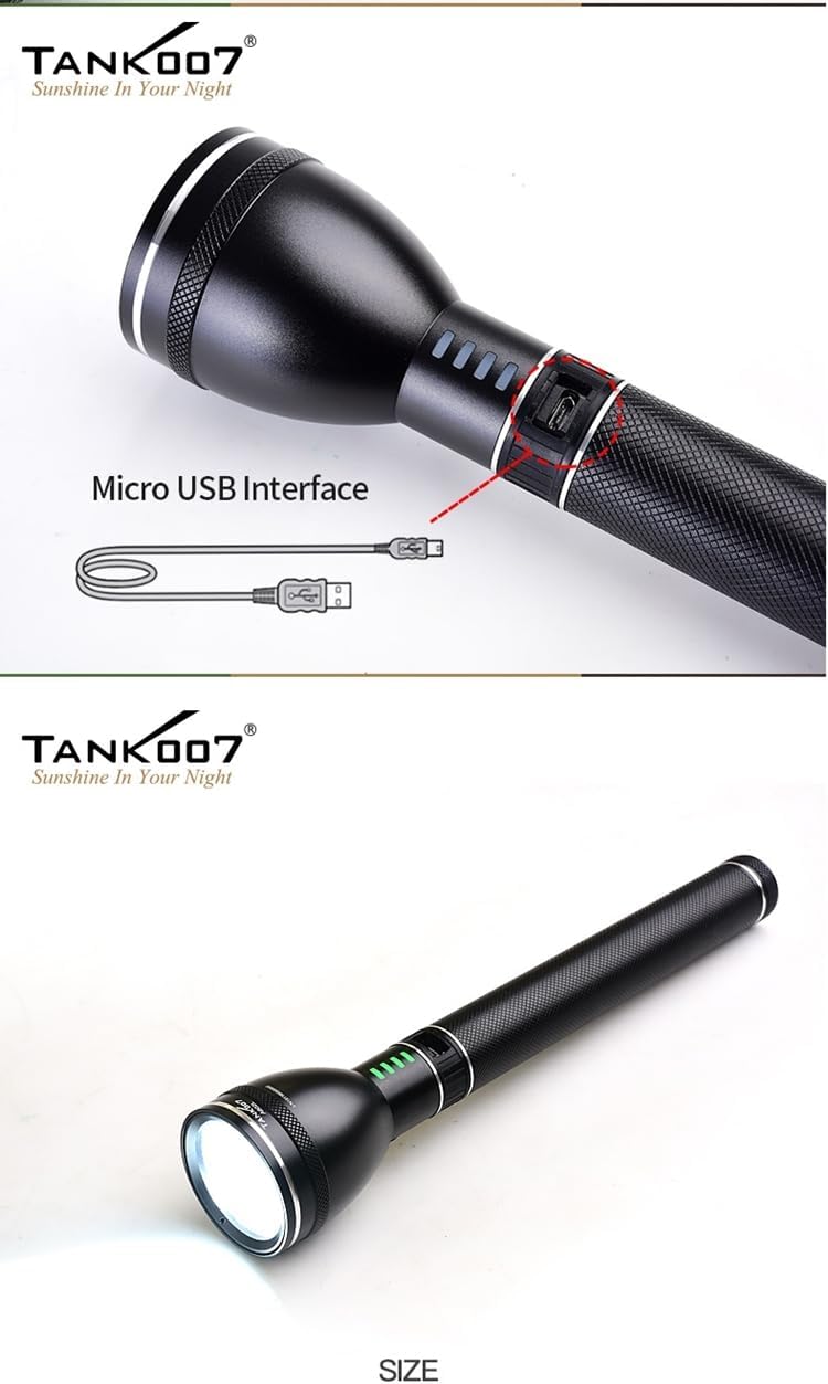 Tank007 A602L 500m Beam Long Distance Flash Light Security Powerful Torchlight Rechargeable led Big Flashlight Torch Light