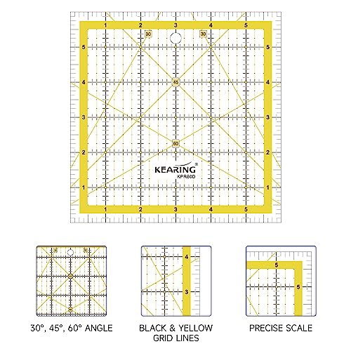 Règle de matelassage acrylique KEARING tissu patchwork carré 15x15cm - 4