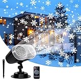 AETKFO Proyector LED Navidad Exterior, IP65 Impermeable Proyector de Copo de Nieve para Interior Exterior Boda Fiesta Jardín
