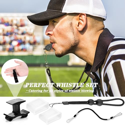 XSYKJGS Schiedsrichter Set, Fußball Schiedsrichter Karten Set mit PVC Rote Gelbe Karte, Pfeifen-Schlüsselband, Kurzes Schlüsselband, Doppelclip und Tasche Punktebuch für Fußballspiel Schulsport Sport