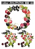 Transfer Tela Corona Fresas Franbuesas y ciruelas 25x35 cm
