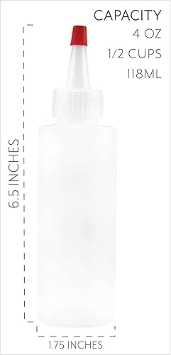 Miniatura 6 de Botellas de plástico para apretar (paquete de 6), multiuso, para manualidades, arte, cola, tela o decoración de tortas y más