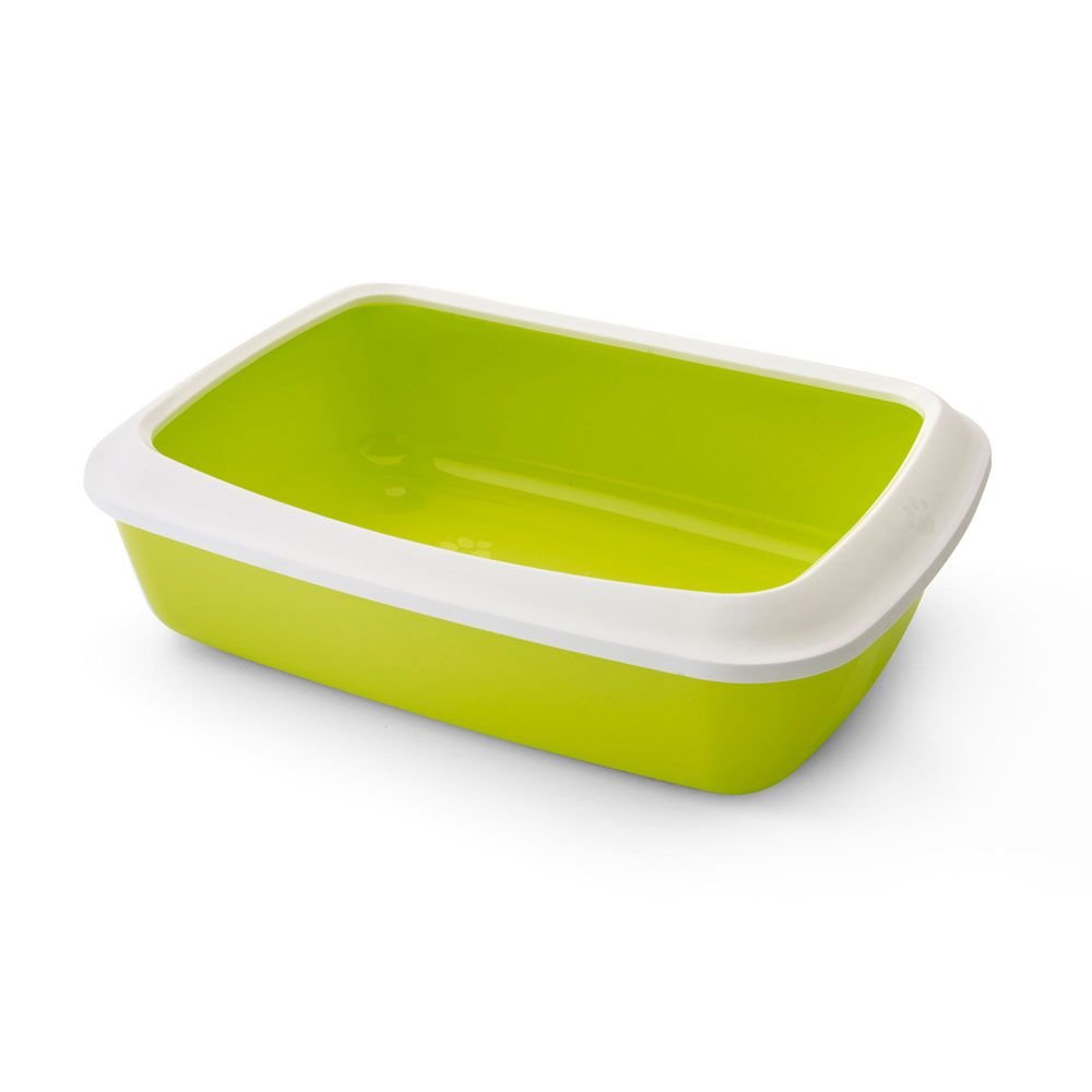 Savic Iriz Cat Litter Tray with Rim, Retro Lemon Green (17 inch) 1
