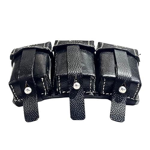 Pochette munitions K98 Mauser en cuir pour reconstitution historique Allemand WW2 sur le terrain