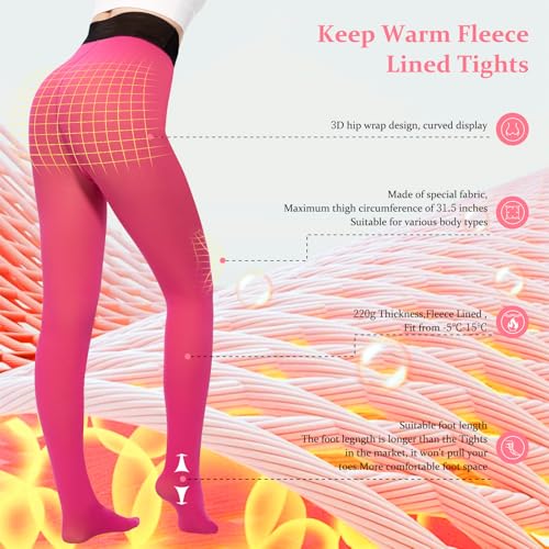 Image of UISLII Fleece Lined Tights Women, Warm Pantyhose leggings Women,Fake Translucent Thermal Skin Colored Tights for Winter