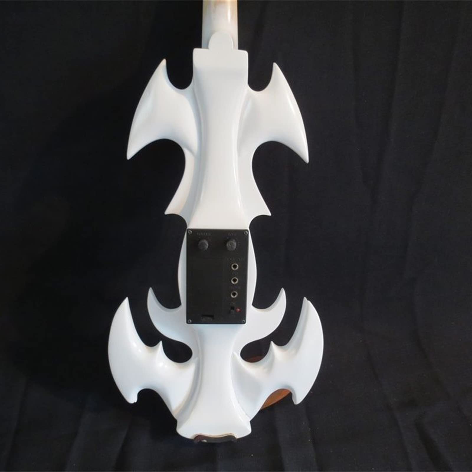 Strumento Musicale per Violino Elettrico 4/4 in Legno Massello Bianco A 4 Corde con Parte in Giuggiola E Tastiera in Acero Violini per Studenti