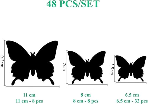 Miniatura 2 de 48 calcomanías de mariposa doradas, decoración de habitación, decoración de pared para sala de estar, mariposas doradas para decoración de pasteles,