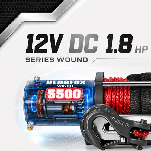 Winche eléctrico 5500 lbs para ATV UTV 12V con cuerda sintética miniatura 5