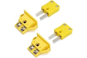 2Set K-Type Panel Mount Thermocouple Miniature Connector(Yellow)