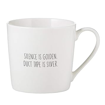 Creative Brands SIPS Drinkware Coffee Mug/Cup, 14-Ounce, Silence Is Golden