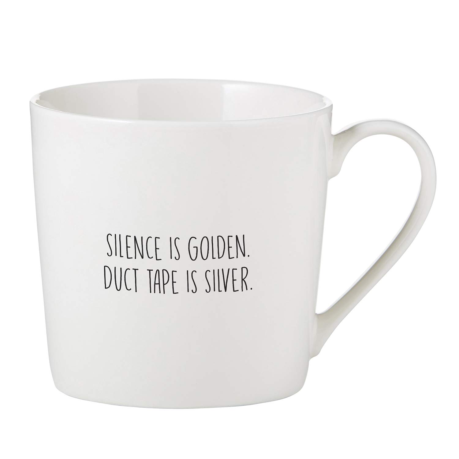 SANTA BARBARA DESIGN STUDIO SB Cafe Mug/Coffee Cup, Porcelain, Silence is Gold, 14-Ounce