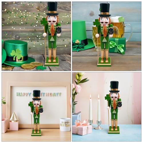 Casse-Noisette Saint-Patrick en Bois Vert Décoration de Cheminée et Table Festive - 8