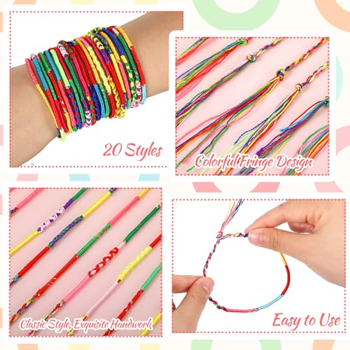 500 Pieces Friendship Bracelets Bulk Braided Friendship String Handmade String Colorful Braid Cords Strand Adjustable Bracelet for Women Wrist Anklet Wedding Birthday Christmas Gift2