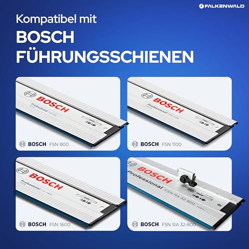 Falkenwald® Einhandzwinge Set 2 Stück für Bosch Führungsschiene - Zum Spannen, Dehnen, Fixieren mit einer Hand - Klemmzwinge für Bosch Führungsschiene - Spannzwinge Zwingen Einhandzwingen