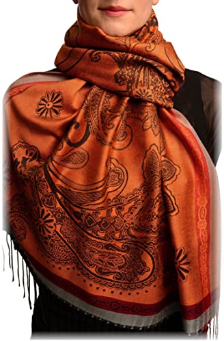 Écharpe orange pashmina feel un cadeau élégant et chaleureux à offrir en hiver