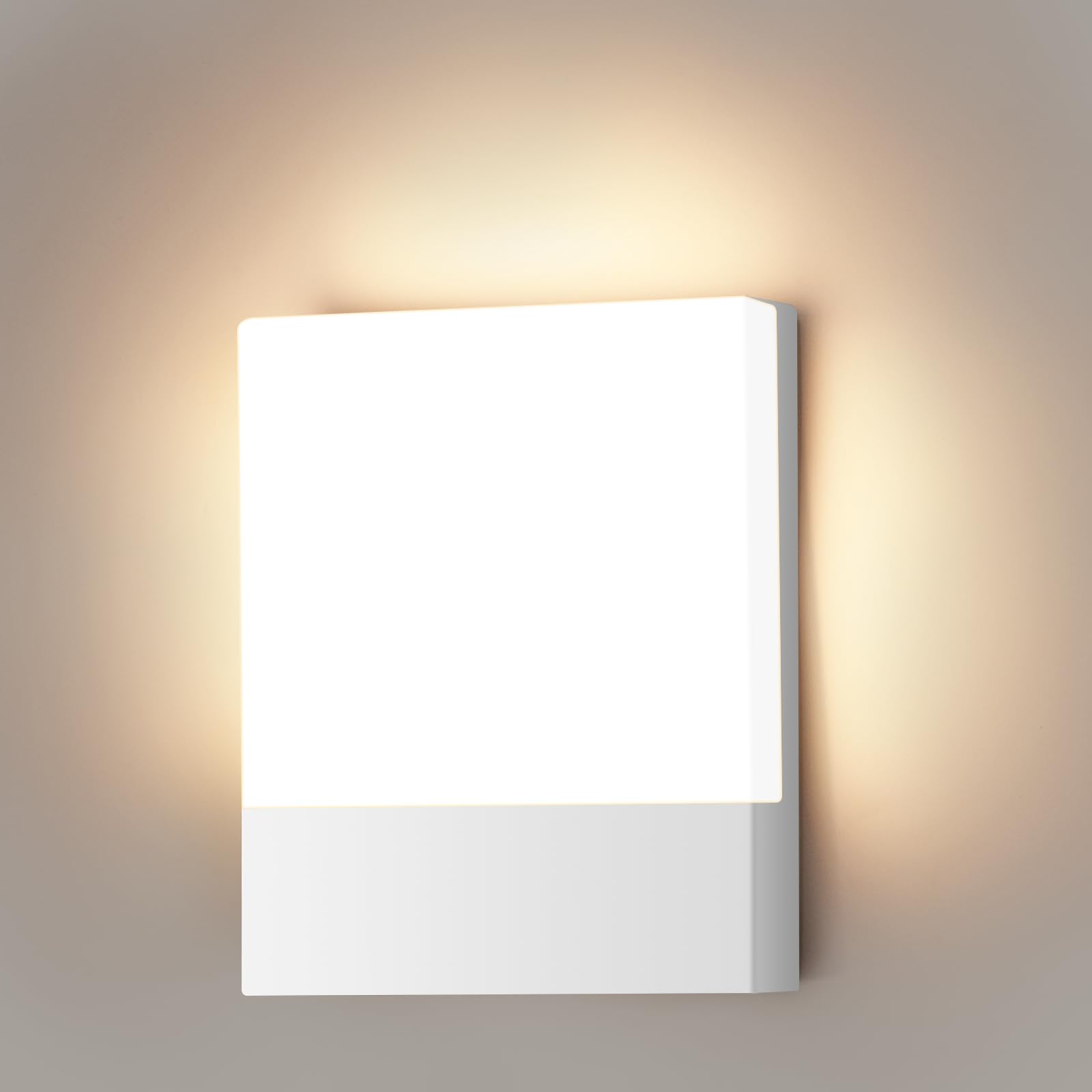 Cwycfw 18W LED Applique da Parete Interno/Esterno Impermeabile IP65,Applique da Parete per Balconi Giardini,Bianco Lampade da Parete,Bianco Caldo 2700K-3000K