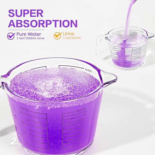 Wenge Urine Super Absorbent, 45Pack Lavender Scent Portable Toilet Powder Solidify Body Fluids in 1 Min, Easy to Port Waste Liquid, for Camping Portable Toilet, Solidifies Urine & Diarrhea in Pet Loo by Wenge - Used condition - Image 2