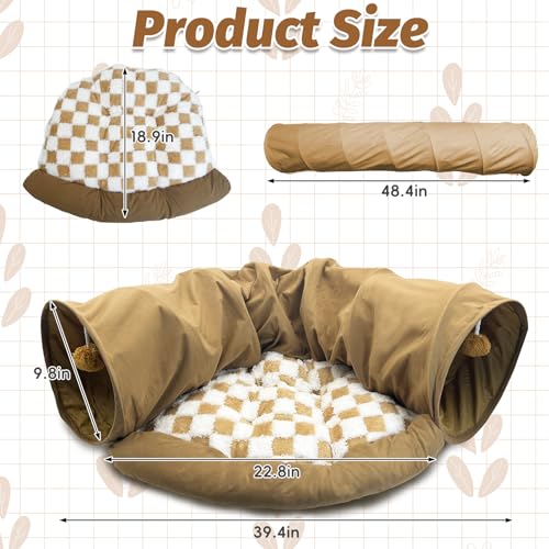 PINVNBY Cama de túnel de coelho grande, removível e aconchegante, túnel de esconderijo de porquinho-