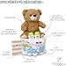 MilaBoo® Blau Windeltorte Junge mit kuscheligen kleinen Teddybär I hochwertiges Neugeborenen Geschenk mit Windeln und Produkten I persönliches Babygeschenk zur Geburt