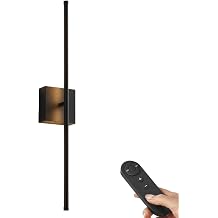 KARTOOSH Battery Operated Wall Sconces, Dimmable Wall Sconces, 350Rotate, 3000K LED Black Wireless Wall Light for Living Room, Hallway, Bedroom, 28.3 Inch