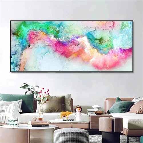Broderie Diamant Nuages Abstraits pour Salon - Créez Votre Décoration Murale Kit Diamond Painting