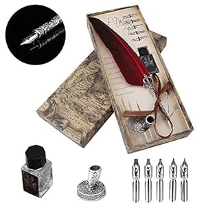 Engels Kalligrafie Veer Dip Quill Pen Schrijven Inkt Set briefpapier Gift met 5 Metalen Nibs Beste Gift Set