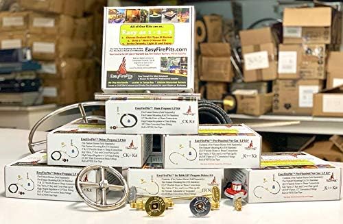 Universal Propane Gas Fire Pit Guts Replacement Kit & Burner Choice (12.00, 12 Inch T Burner)