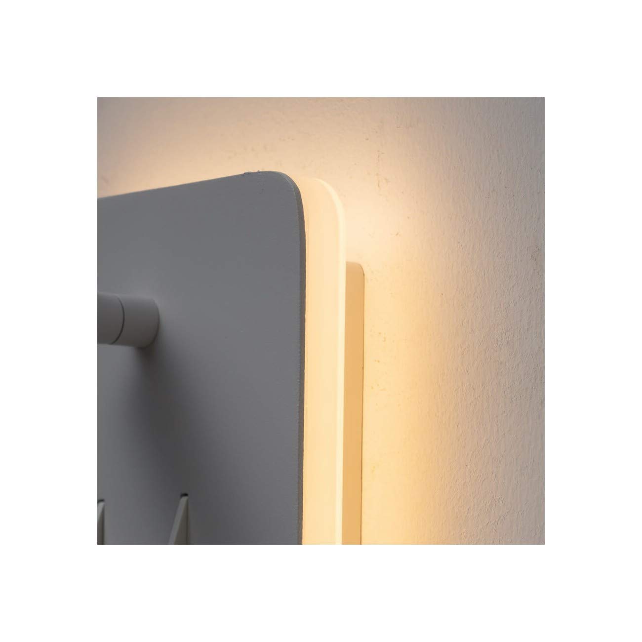 Kosilum – Leselampe mit doppeltem Licht, LED, multifunktional, Bilbao, warmweißes Licht, Beleuchtung für Wohnzimmer, Schlafzimmer, Küche, Flur, 3 W + 6 W – 300 lm + 550 lm – integrierte LED – IP20